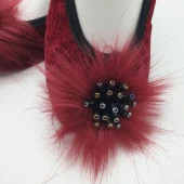 Taşlı Ev Babeti Ve Patik Bordo Renk - 11