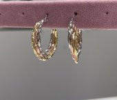 SilverPoint Gold ve Rose Detay Halka Küpe - 2