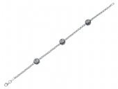 SilverPoint Zirkon Taşlı Nazar Boncuğu Zincir Bileklik - 1