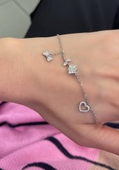 SilverPoint Sallantılı Ek Detaylı Gül Figürlü Bileklik thumbnail 2