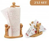 Flora Bay Kağıt Havluluk ve Peçetelik 2li Set (Meşe Görünümlü) - 1