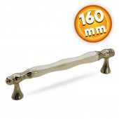Lüks Porselen Mobilya Çekmece Dolap Kapak Kulpu Kulbu 160 mm Sedef Krom - 1