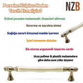 Lüks Porselen Mobilya Çekmece Dolap Kapak Kulpu Kulbu 160 mm Sedef Krom - 6