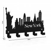 Newyork Temalı Metal Anahtarlık Askısı Siyah - 1