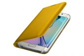 Samsung S6 Edge Kartlıklı Kılıf Deri Sarı EF-WG925PYEGWW - 4