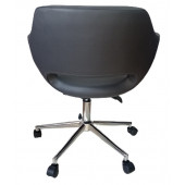 Büro Koltuğu çalışma Sandalyesi Antrasit Suni Deri Krom Yıldız Ayaklı thumbnail 3