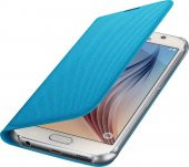 Samsung S6 Kartlıklı Kılıf Tekstil Mavi EF-WG920BLEGWW - 1