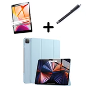 Apple iPad Pro 12.9 3. 4. 5. 6. Nesil Kılıf Set PU Deri Smart Tablet Kilifi Ekran Koruyucu + Kalem - 7