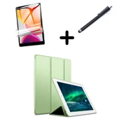 Apple iPad Pro 12.9 1. / 2. Nesil Kılıf Set PU Deri Smart Tablet Kilifi Ekran Koruyucu + Kalem - 6