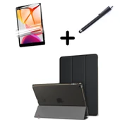 Apple iPad Pro 12.9 1. / 2. Nesil Kılıf Set PU Deri Smart Tablet Kilifi Ekran Koruyucu + Kalem - 12