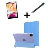 Apple iPad Pro 12.9 3. 4. 5. 6. Nesil Kılıf Set PU Deri Smart Tablet Kilifi Ekran Koruyucu + Kalem - 3