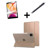 Apple iPad Pro 12.9 3. 4. 5. 6. Nesil Kılıf Set PU Deri Smart Tablet Kilifi Ekran Koruyucu + Kalem - 11