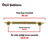 Çukurca Sürgülü Kapı Çekme Kolu Tutma Kulpu Kulbu Çelik Dış Kapı Tutamağı Kol Gol Altın 22.5 Cm - 2