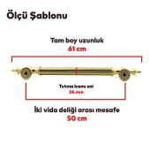 Çukurca Sürgülü Kapı Çekme Kolu Tutma Kulpu Kulbu Çelik Dış Kapı Tutamağı Kol Gol Altın 50 Cm - 2