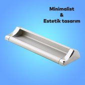 Mobilya Dolap Kapak Çekmece Kulpu Kulbu 128 mm Mat Krom Metal Kulp thumbnail 2