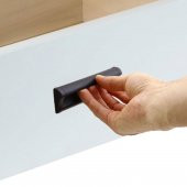 Mobilya Dolap Kapak Çekmece Kulpu Kulbu 128 mm Mat Siyah Metal Kulp - 3