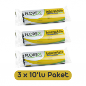 Florex Endüstriyel Battal Boy Çöp Torbası 72x95 Cm 10lu Rulo Siyah 3 Rulo (30 Adet) - 1