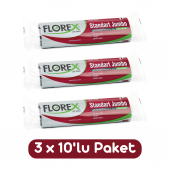 Florex Standart Jumbo Boy Çöp Torbası 80x110 Cm 10lu Rulo Siyah 3 Rulo (30 Adet) - 1