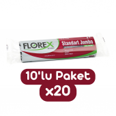 Florex Standart Jumbo Boy Çöp Torbası 80x110 Cm 10lu Rulo Siyah 20 Rulo (200 Adet 1 Koli) - 1