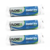 Florex Standart Orta Boy Çöp Torbası 55x60 Cm 20li Rulo Siyah 3 Rulo (60 Adet) - 2