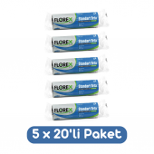 Florex Standart Orta Boy Çöp Torbası 55x60 Cm 20li Rulo Siyah 5 Rulo (100 Adet) - 1