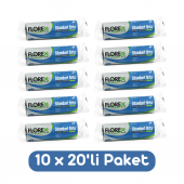 Florex Standart Orta Boy Çöp Torbası 55x60 Cm 20li Rulo Siyah 10 Rulo (200 Adet) - 1
