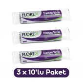 Florex Standart Büyük Boy Çöp Torbası 65x80 Cm 10lu Rulo Siyah 3 Rulo (30 Adet) - 1