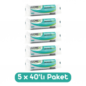Florex Standart Mini Boy Çöp Torbası 44x45 Cm 40lı Rulo Beyaz 5 Rulo (200 Adet) - 1