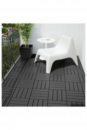 Parke Balkon Teras Yer Döşemesi ( 30 X 30 Cm ) Koyu Gri 9 Adet - 3