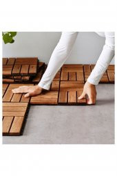 Parke Balkon Teras Yer Döşemesi ( 30 X 30 Cm ) Koyu Kahverengi 9 Adet (0.81 M2 ) - 2