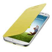 Samsung S4 i9500 Kapaklı Kılıf Sarı EF-FI950BYEGWW - 1