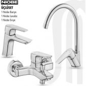 Eca Niobe Banyo, Niobe Eviye, Niobe Lavabo Bataryası Üçlü Set. - 1