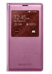 Samsung S5 S-View Kılıf Noktalı Pembe EF-CG900BPEGWW - 1