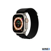 Winex 42-44mm Yeni Nesil Apple Uyumlu Akıllı Saat Kordonu Hasır Kancalı Siyah thumbnail 2