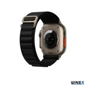Winex 42-44mm Yeni Nesil Apple Uyumlu Akıllı Saat Kordonu Hasır Kancalı Siyah thumbnail 4