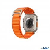 ScHitec 42-44mm Yeni Nesil Apple Uyumlu Akıllı Saat Kordonu Hasır Kancalı Turuncu - 4