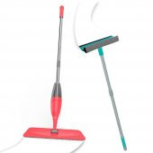 PONY SÜPER 2 Lİ SPREY MOP + TELESKOPİK SAPLI CAM SİLECEĞİ SOMON PASPAS TEMİZLİK SETİ - 2