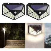 2'li 100LED Solar Hareket Sensörlü Güneş Enerjili 3 Mod Duvar Bahçe Karavan Kamp Lambası D02 - 1