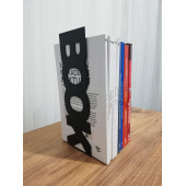 RİSİNGMABER Dekoratif Dikey Book Yazı Tasarımlı Kitap Tutucu Desteği Mat Siyah - 6