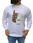 Braazi Erkek Basic Baskılı Sweatshirt St01533 thumbnail 1