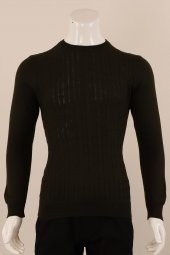 Slim Fit Yünlü Desenli Örgü Triko - 6