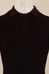Slim Fit Yünlü Düğmeli Yaka Spor Triko - 6
