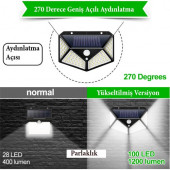 Solar Bahçe Lambası 100 Ledli Sensörlü Solar Lamba Bahçe Aydınlatma D03 - 3