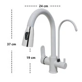 Çift Fonksiyonlu Beyaz Spiralli Arıtmalı Mutfak Bataryası 3 Yollu - 2