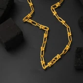 22 Ayar Tiffany Tarzı Altın Zincir - 55 cm thumbnail 3