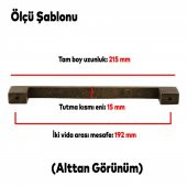 Çekmece Dolap Kapak Kulpu Kulbu 192 mm Antik Sarı Metal Kulp thumbnail 3
