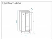 Metal İki Tam Boy Kapılı Ekonomik Soyunma Dolabı - 3