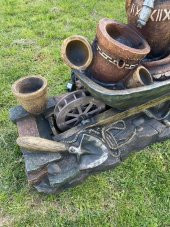 Led Aydınlatmalı El Arabası Model Dekoratif Şelale 100x60x35cm DW72012 - Dekoratif Su Değirmeni thumbnail 3