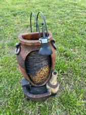 Ledli Kırık Vazo Görünümlü Dekoratif Şelale 35x17x14cm DW72125 - Masaüstü Şelale - 2