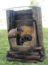 Led Aydınlatmalı Su Değirmenli Dekoratif Şelale 100x75x38cm DW72004 - Dekoratif Danışma Masası thumbnail 6